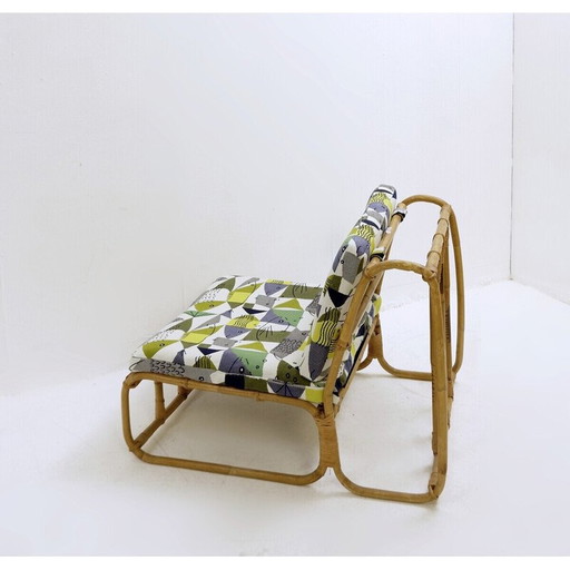 Paar vintage bamboe fauteuils