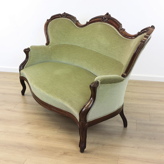 Image 1 of Mintgroene Engelse Sofa