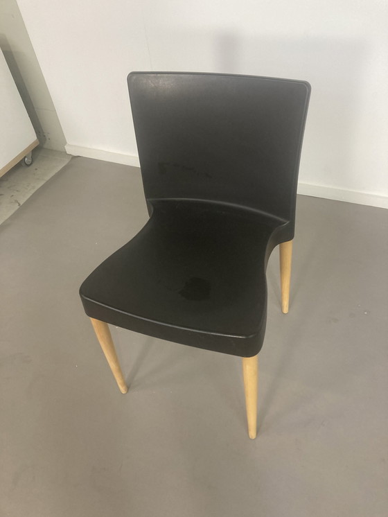 Image 1 of 6 x Sintesi Italy Stapelbare Kunstof met hout eetkamerstoelen