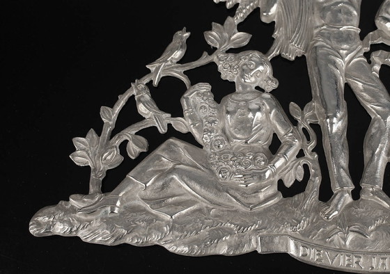 Image 1 of Zeer grote Art Deco Bronzen Wandsculptuur