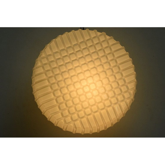 Image 1 of Vintage plafondlamp van metaal en glas, Tsjechoslowakije 1970