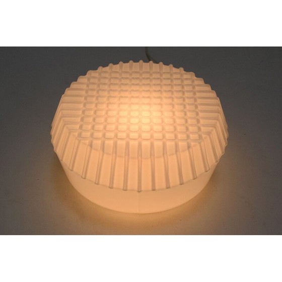 Image 1 of Vintage plafondlamp van metaal en glas, Tsjechoslowakije 1970