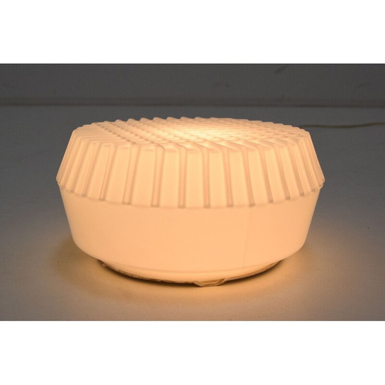 Image 1 of Vintage plafondlamp van metaal en glas, Tsjechoslowakije 1970