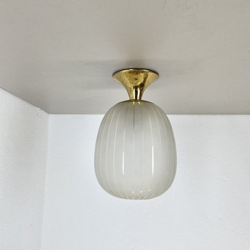 Zeldzame "Pomona" plafondlamp van Wilhelm Wagenfeld, Peill + Putzler, Duitsland, 1950