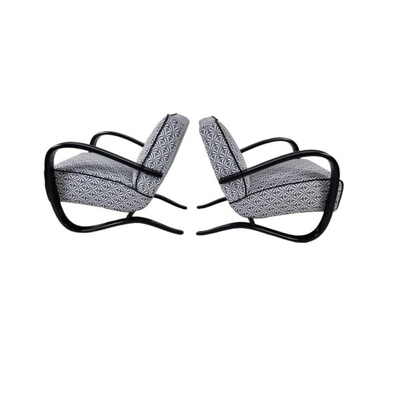 Image 1 of Paar vintage fauteuils H 269 van Jindřich Halabala voor Up Závody, Tsjecho-Slowakije 1940