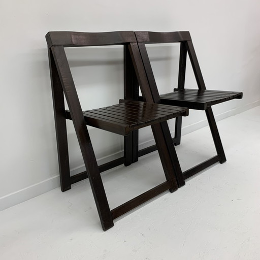 Set van 2 houten klapstoelen van Aldo Jacober voor Alberto Bazzani, jaren 1960