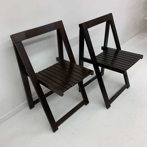 Set van 2 houten klapstoelen van Aldo Jacober voor Alberto Bazzani, jaren 1960