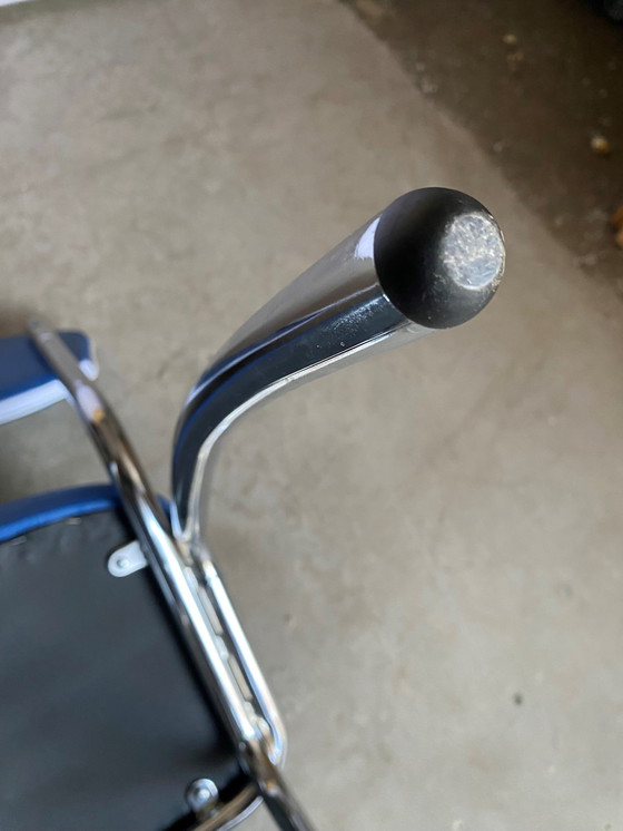 Image 1 of Skai Kunstlederen Stoel Elektrisch Blauw Vintage 1970