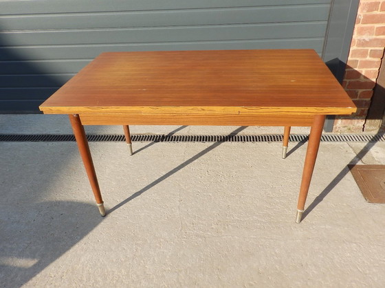 Image 1 of Vintage zeventiger jaren teakhouten tafel