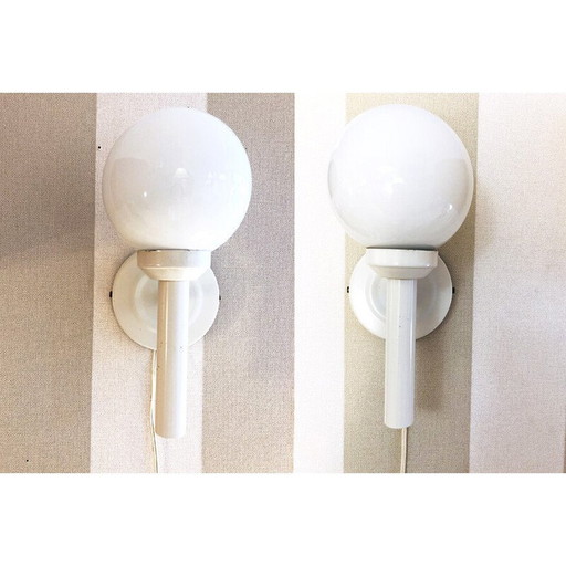 Paar vintage glazen wandlampen van Abo Randers, 1970