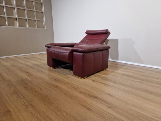 Image 1 of Montel Vintage Fauteuil Bordeaux Leder Verstelbaar