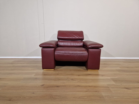 Image 1 of Montel Vintage Fauteuil Bordeaux Leder Verstelbaar