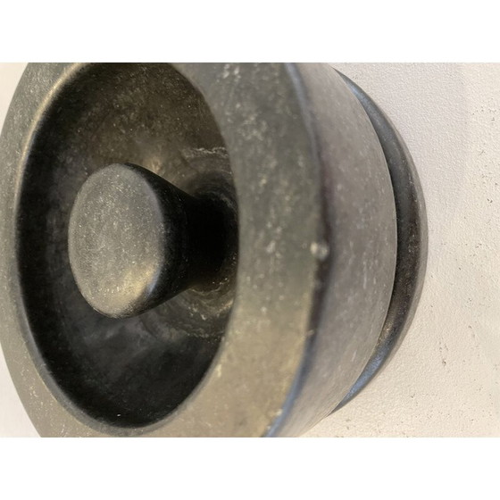 Image 1 of Vintage zwart marmeren asbak van Angelo Mangiarotti Italië 1970