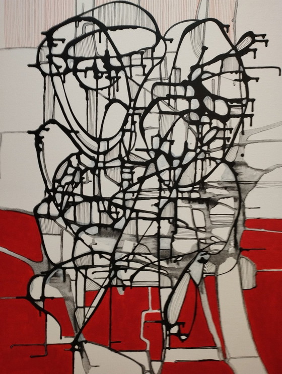 Image 1 of Schilderij - Die Beobachter - Natia Antadze - Xxl - Hedendaagse kunst - 2023