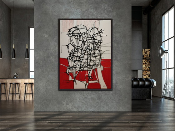 Image 1 of Schilderij - Die Beobachter - Natia Antadze - Xxl - Hedendaagse kunst - 2023