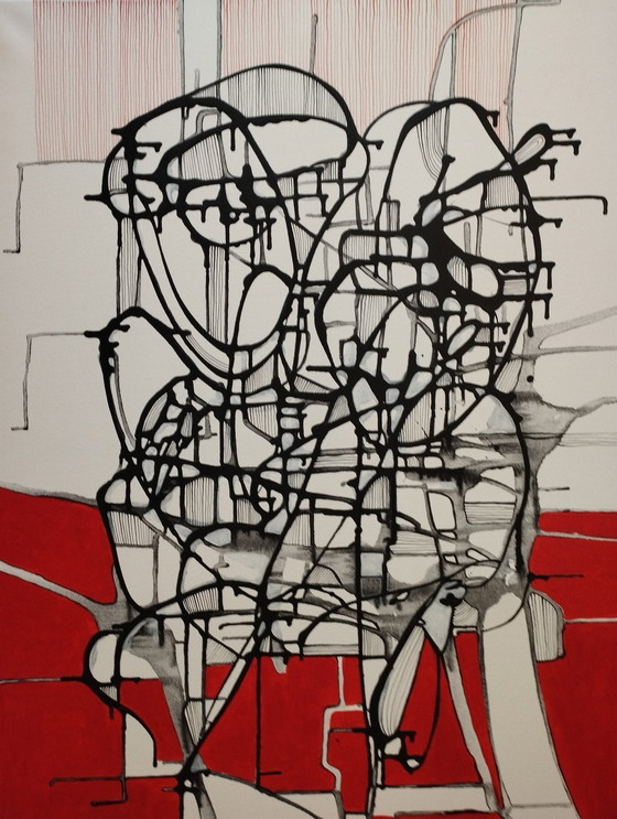 Image 1 of Schilderij - Die Beobachter - Natia Antadze - Xxl - Hedendaagse kunst - 2023