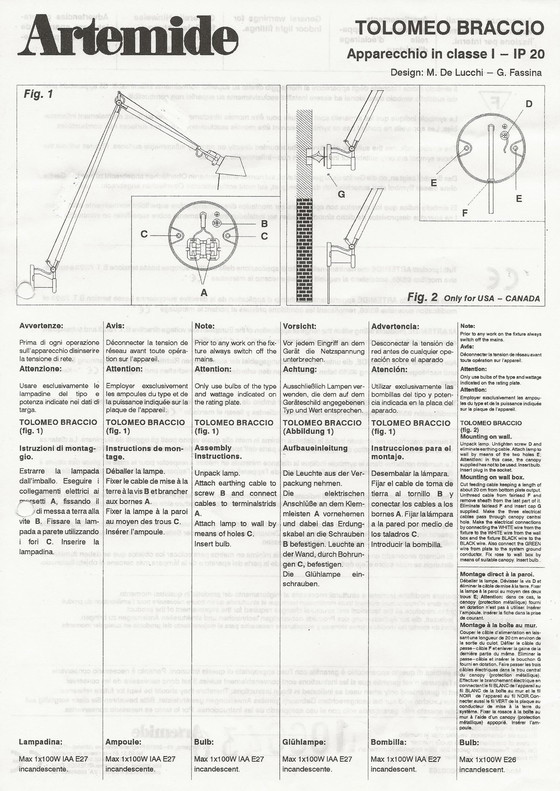 Image 1 of Artemide Tolomeo Braccio wandlamp