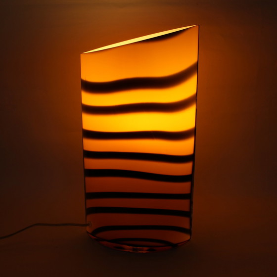 Image 1 of Retro Gestreepte Glazen Lamp