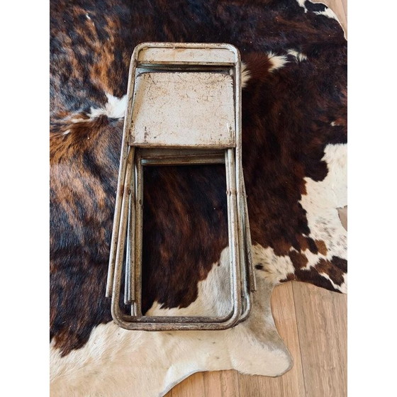 Image 1 of Set van 5 vintage metalen klapstoelen