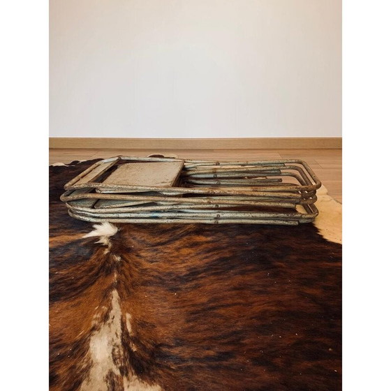 Image 1 of Set van 5 vintage metalen klapstoelen