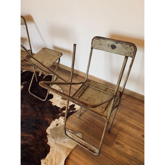 Image 1 of Set van 5 vintage metalen klapstoelen