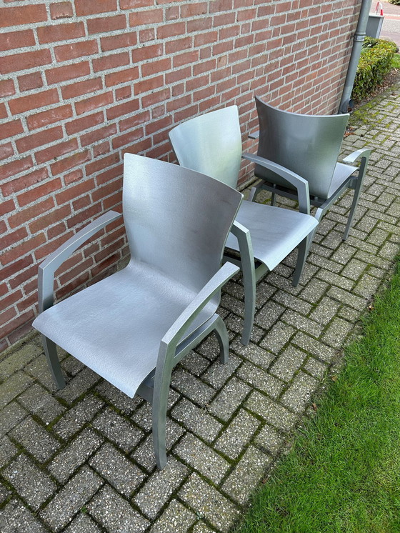 Image 1 of 3 Leolux Camarilla Beukenhouten Hamerslag Zilver Eetkamerstoelen