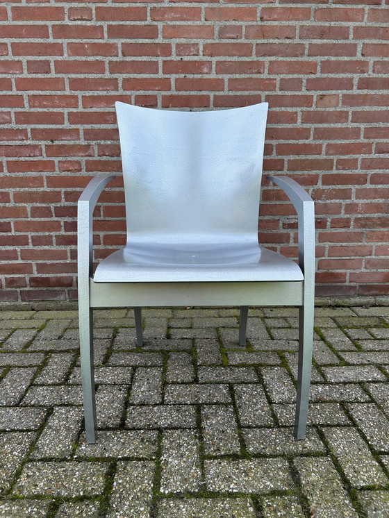 Image 1 of 3 Leolux Camarilla Beukenhouten Hamerslag Zilver Eetkamerstoelen