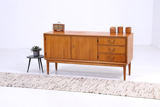 Image 1 of Vintage dressoir 60s | Mid Century TV plank met laden ladekast retro houtopslag