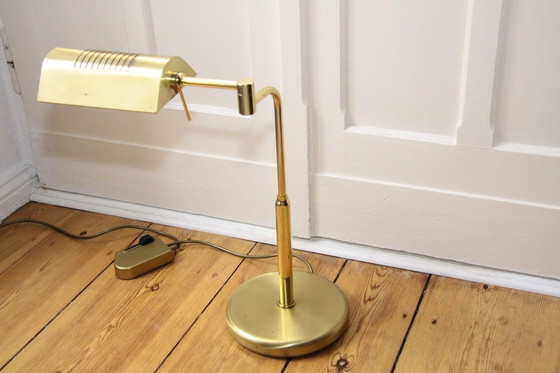 Image 1 of Bureaulamp tafellamp messing dimmer 70s vintage