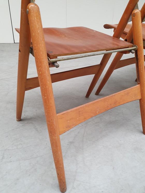 Image 1 of 8x Egon Eiermann vintage folding se18 60s plywood