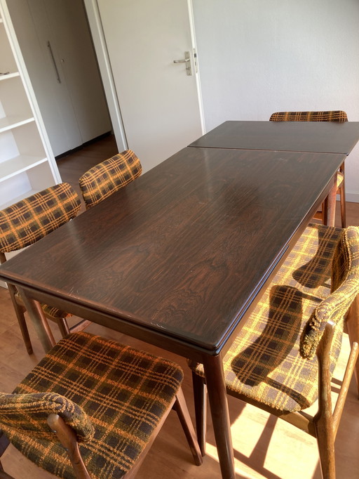 6x Vintage stoelen met tafel