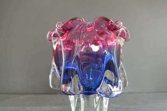 Image 1 of Vintage Chribska Glass Josef Michal Hospodka vaas