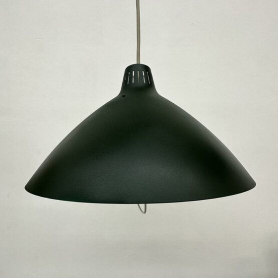 Image 1 of Groene hanglamp, midden-eeuws ontwerp, jaren 1960