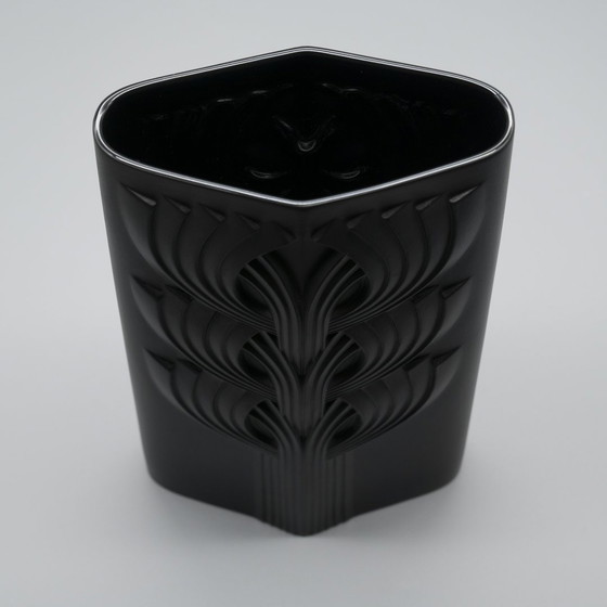 Image 1 of Rosenthal Rosemonde Nairac Porcelaine Noire Op Art Vaas Duo Levensboom 33+26Cm