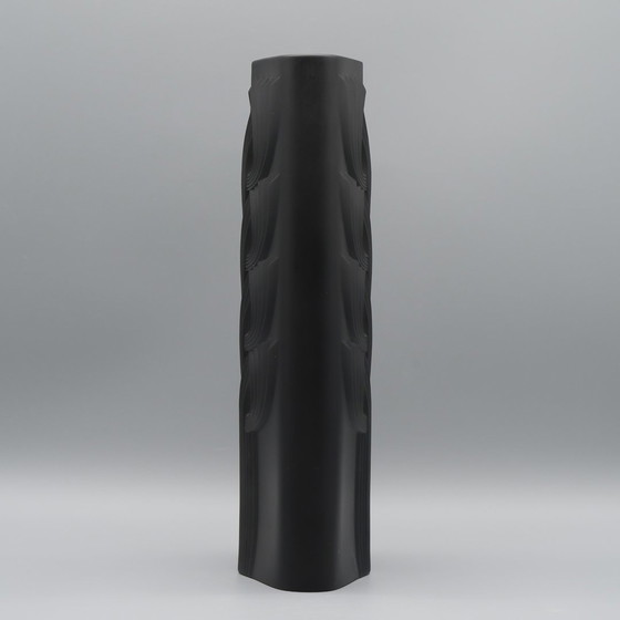 Image 1 of Rosenthal Rosemonde Nairac Porcelaine Noire Op Art Vaas Duo Levensboom 33+26Cm