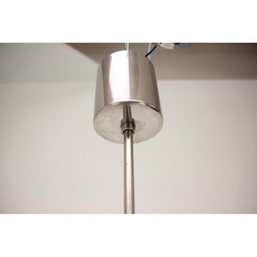 Vintage glazen en metalen hanglamp van Kamenicky Senov, Tsjecho-Slowakije 1960