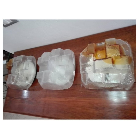 Image 1 of Set vintage wandlampen van Murano glas - jaren 1960