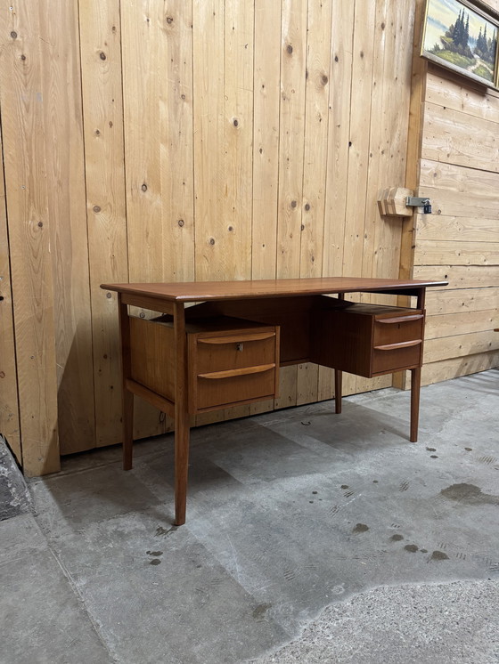 Image 1 of Teakhouten bureau van Gunnar Nielsen voor Tibergaard, 1960