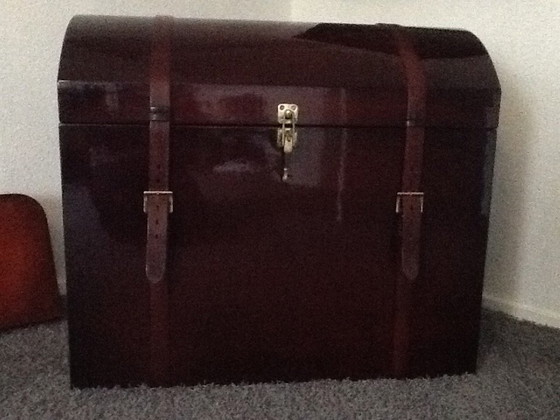 Image 1 of Hutkoffer Geheel Leder Hand Gemaakt Door Vrinten Bombardon 