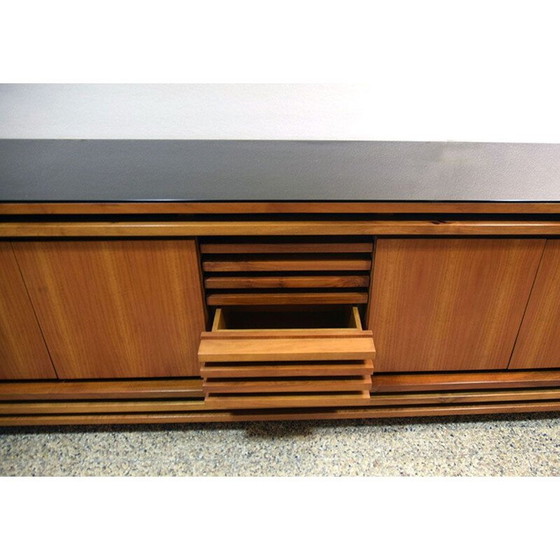 Image 1 of Vintage highboard in walnoot en glas 1970