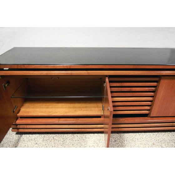 Image 1 of Vintage highboard in walnoot en glas 1970