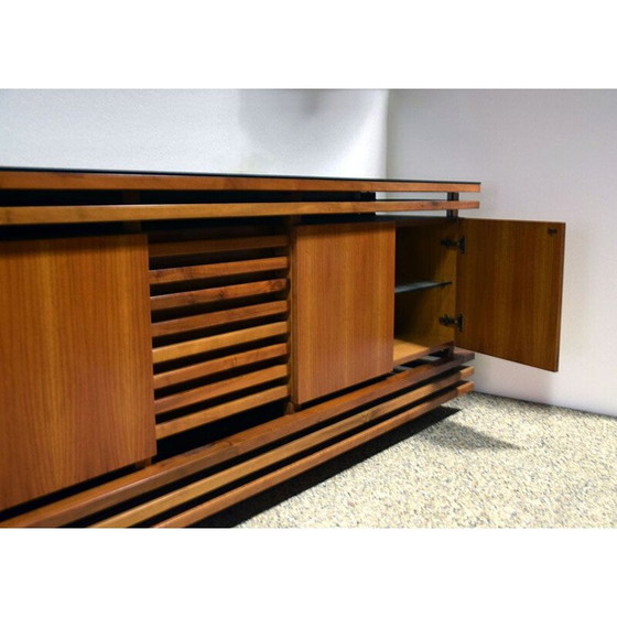 Image 1 of Vintage highboard in walnoot en glas 1970