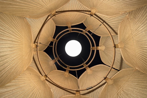 Image 1 of Prachtige Uchiwa 'Ju Yon' kroonluchter van Ingo Maurer, Duitsland, 1970S