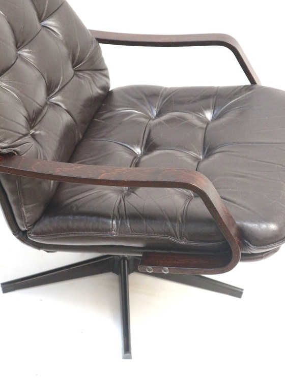 Image 1 of Stijlvolle vintage leren fauteuil gemaakt in de jaren '70