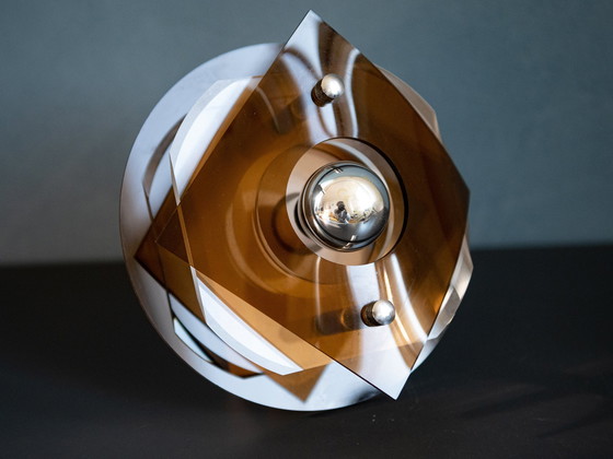 Image 1 of Vintage Herda Rookglas Wandlamp