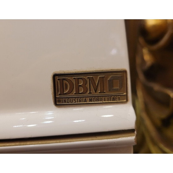 Image 1 of Vintage Space Age kaptafel in wit gelakt hout voor Dbm, Italië 1970