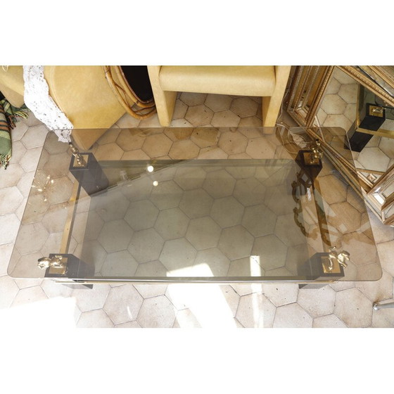 Image 1 of Vintage zwart gelakte houten salontafel, Italië 1960