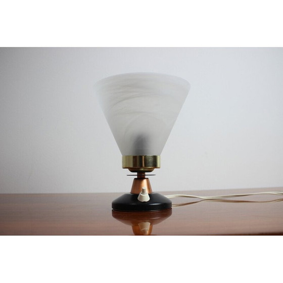 Image 1 of Vintage metalen en glazen tafellamp, Duitsland 1970