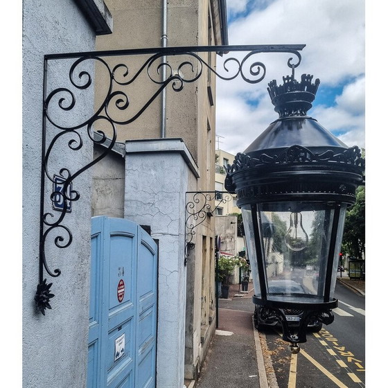 Image 1 of Paar vintage lantaarns "Rue de la Paix" voor Claude Lefebvre, 1980