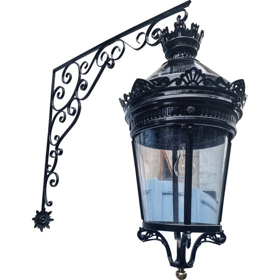 Image 1 of Paar vintage lantaarns "Rue de la Paix" voor Claude Lefebvre, 1980